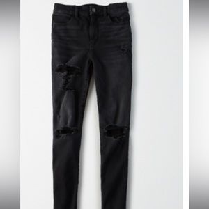 American Eagle Curvy Super High-Waisted jegging In Color Washed Blsck